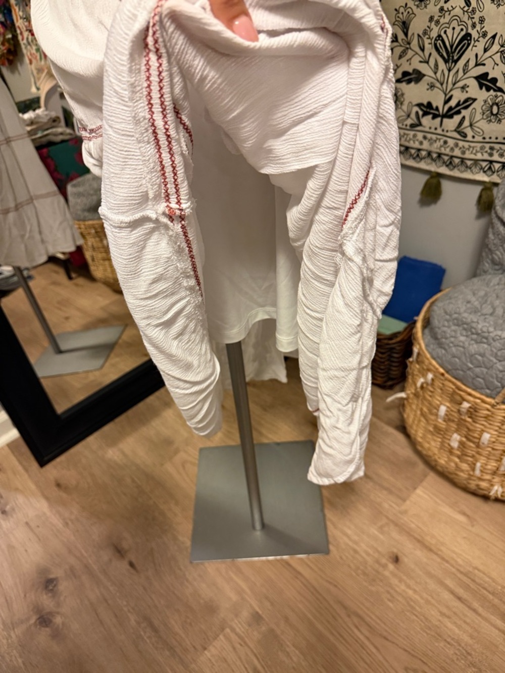 Maurices Cream Maxi Dress with Red Embroidery - Picture 6 of 9